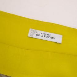 فستان تونيك فيرساتشي كولكشن حرير أصفر مطبوع M