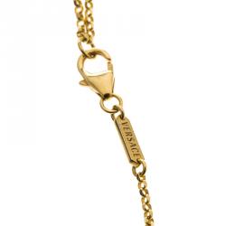 Pre Owned Versace Silver & 18k Gold Medusa Necklace