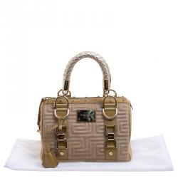 مملوكة مسبقًا Versace Beige Calf Hair and Leather Small Snap Out Of It Satchel