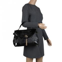 Versace Black Patent Leather Altea Top Handle Bag