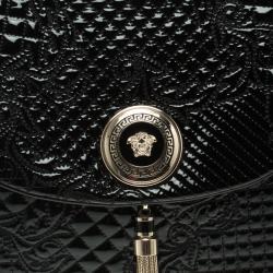 Versace Black Patent Leather Altea Top Handle Bag
