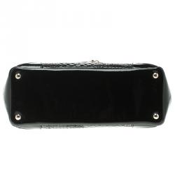 Versace Black Patent Leather Altea Top Handle Bag