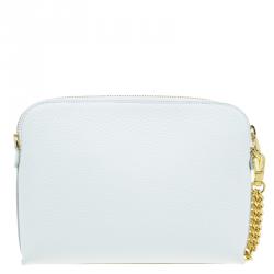 مملوكة مسبقًا حقيبة كلتش فيرساتشي ميدوسا جلد أبيض