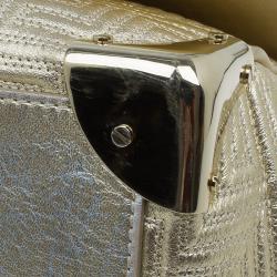 Versace Gold Embossed Leather Flap Shoulder Bag