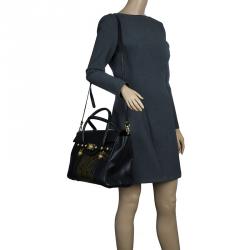 Versace Black Python and Leather Large Signature Tote