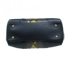 Versace Black Python and Leather Large Signature Tote
