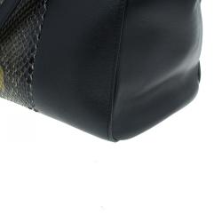Versace Black Python and Leather Large Signature Tote