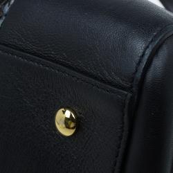 Versace Black Python and Leather Large Signature Tote