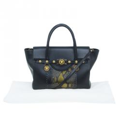Versace Black Python and Leather Large Signature Tote
