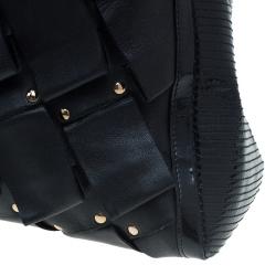 Pre Owned Versace Black Leather Vanitas Shopping Tote