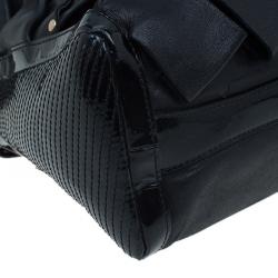 Pre Owned Versace Black Leather Vanitas Shopping Tote