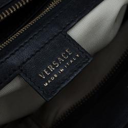 Pre Owned Versace Black Leather Vanitas Shopping Tote