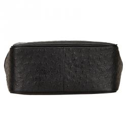 Pre Owned حقيبة يد فيرساتشي جلد نعام سوداء