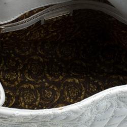 Pre Owned Versace Off White Leather Talia Vanitas Shoulder Bag