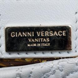 Pre Owned Versace Off White Leather Talia Vanitas Shoulder Bag