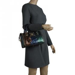 Pre Owned Versace Multicolor Ombre Python Madonna Bowler Bag