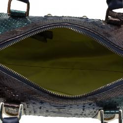 Pre Owned Versace Multicolor Ombre Python Madonna Bowler Bag