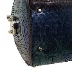 Pre Owned Versace Multicolor Ombre Python Madonna Bowler Bag