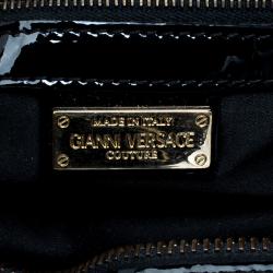 Pre Owned Versace Couture Black Quilted Patent Leather Shoulder Bag