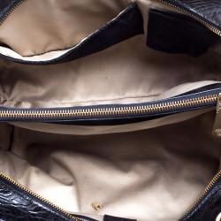 مملوكة مسبقًا حقيبة فرساتشي سويدي وجلد سوداء