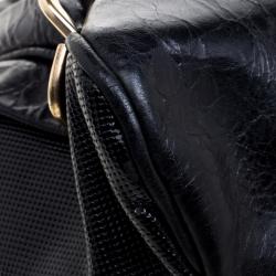 مملوكة مسبقًا حقيبة فرساتشي سويدي وجلد سوداء