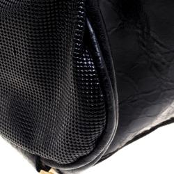 مملوكة مسبقًا حقيبة فرساتشي سويدي وجلد سوداء