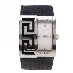 Versace White Stainless Steel V-Greca Women's Wristwatch 38MM