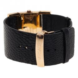 Pre Owned Versace Black Gold-Plated Stainless Steel Beauville Women's Wristwatch 40MM