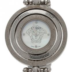 Pre Owned Versace Mother of Pearl Stainless Steel Eon Women's Wristwatch 39MM