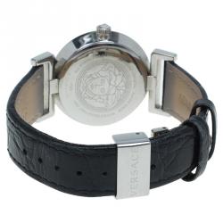 Pre Owned ساعة يد فيرساتشي فانيتي ستانلس ستيل أسود نسائي 35 مم