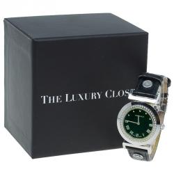 Pre Owned ساعة يد فيرساتشي فانيتي ستانلس ستيل أسود نسائي 35 مم