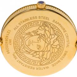 مملوكة مسبقًا ساعة يد نسائية فيرساتشي فانيتاس ستانلس ستيل مطلي ذهب بنفسجية 40مم