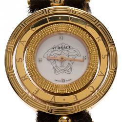 Pre Owned Versace Mother of Pearl Stainless Steel Eon Women's Wristwatch 39MM