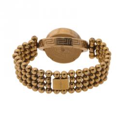 مملوكة مسبقًا ساعة يد نسائية فيرساتشي ستانلس ستيل بيضاء ذهبي وردي 33مم