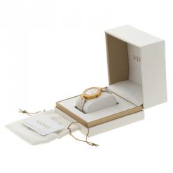 Pre Owned ساعة يد نسائية فيرساتشي VK7010013 ستانلس ستيل ذهبي بيضاء 40 مم