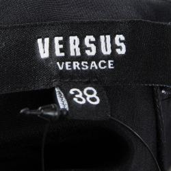 Pre Owned Versus Versace Black Cutout Leg Detail Asymmetric Sleeveless Maxi Dress S