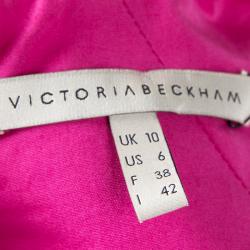 Pre Owned Victoria Beckham Pink Plunge Neck Zip Detail Sleeveless Dress M