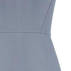Pre Owned Victoria Beckham Dove Grey V-Neck Cap Sleeve Fitted Dress S