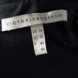 Pre Owned Victoria Beckham Colorblock Dense Rib Jersey Sleeveless Fitted Dress L