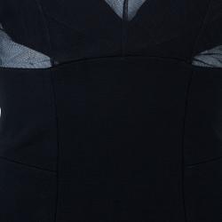 Pre Owned Victoria Beckham Black Mesh Body-Con Dress S