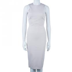 Pre Owned Victoria Beckham Beige Shift Dress M