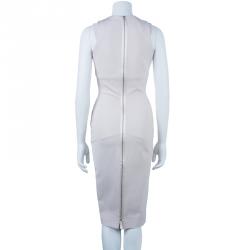 Pre Owned Victoria Beckham Beige Shift Dress M