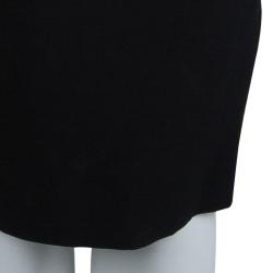 Pre Owned Victoria Beckham Black Mandarin Collar Zip Detail Long Sleeve Dress M