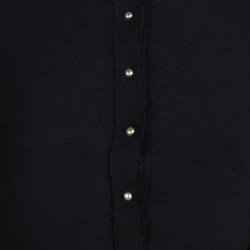 Pre Owned Victoria Beckham Black Mandarin Collar Zip Detail Long Sleeve Dress M
