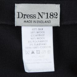Pre Owned Victoria Beckham Black Mandarin Collar Zip Detail Long Sleeve Dress M