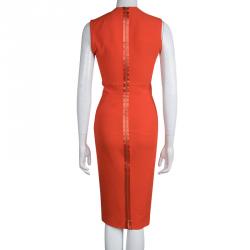 Pre Owned Victoria Beckham Red Sleeveless Paneled Dress S