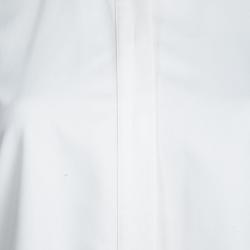 Pre Owned Victoria Beckham White Ruffle Bottom Shirt Dress M