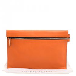 مملوكة مسبقًا Victoria Beckham Orange Leather Clutch