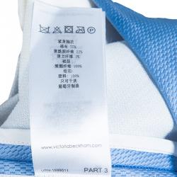 Pre Owned Victoria Victoria Beckham White and Blue Short Sleeve Dress S