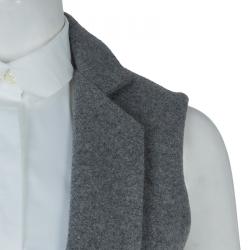 Pre Owned Victoria Victoria Beckham Grey Wool Double Layer Sleeveless Coat S